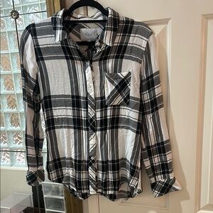 Rails Black and White Plaid Button Down Shirt